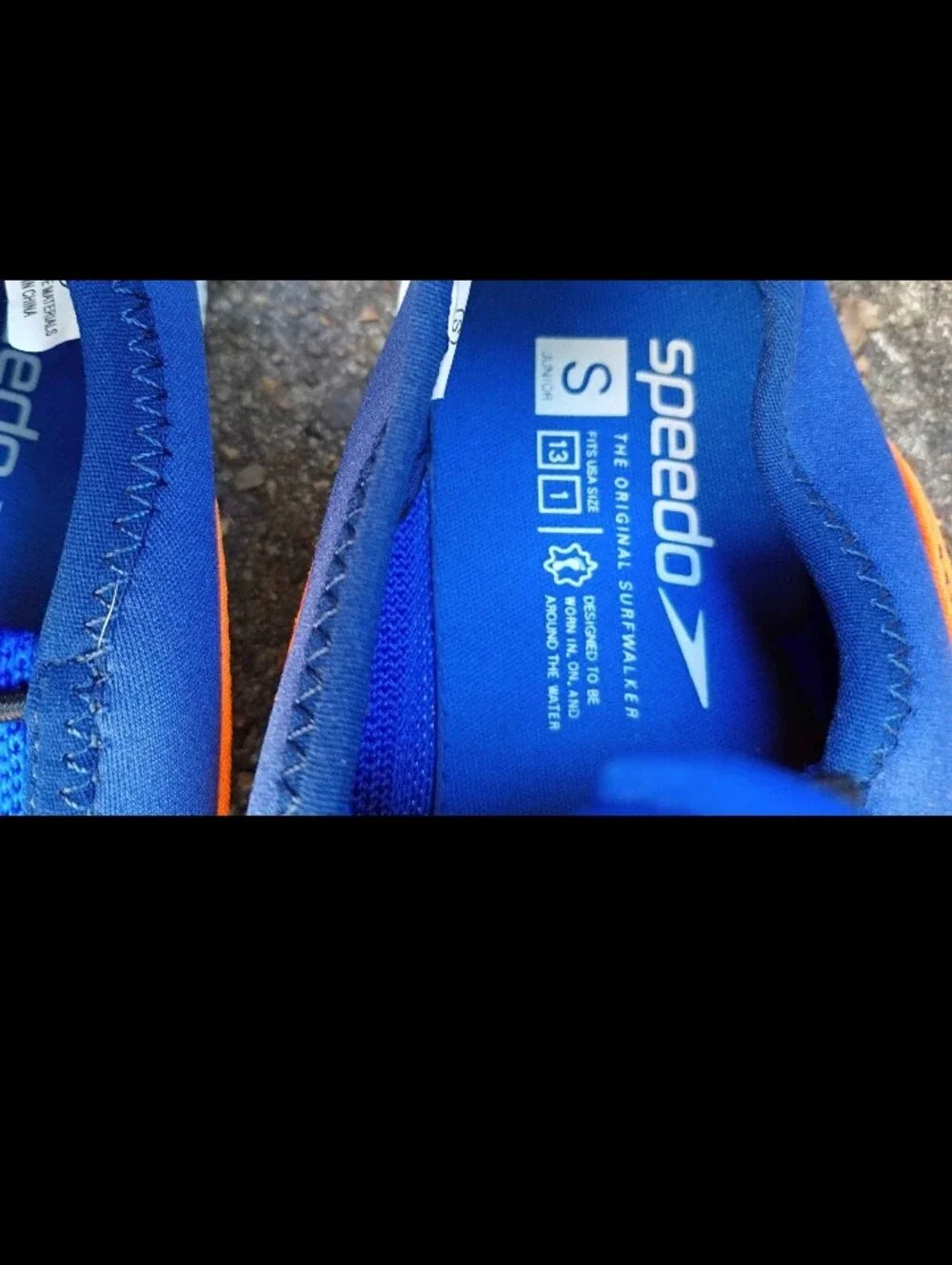 New Size Small Speedo Kids Royal Blue and Orange Water Shoes